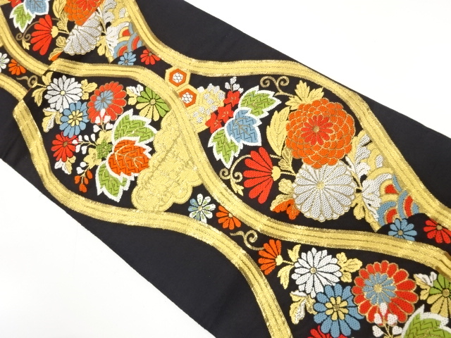 JAPANESE KIMONO / ANTIQUE FUKURO OBI / WOVEN PAULOWNIA